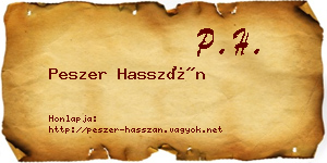 Peszer Hasszán névjegykártya